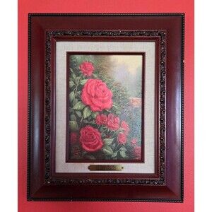 Thomas Kinkade "A Perfect  Red Rose" 10" x 12" Framed Signed Authenticity